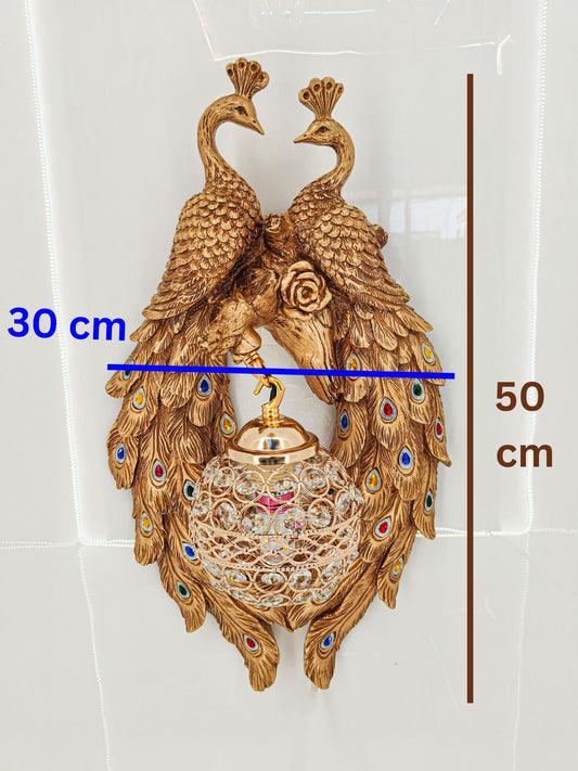 Exquisite Peacock Wall Sconce Royal Crystal Lighting - Swanart