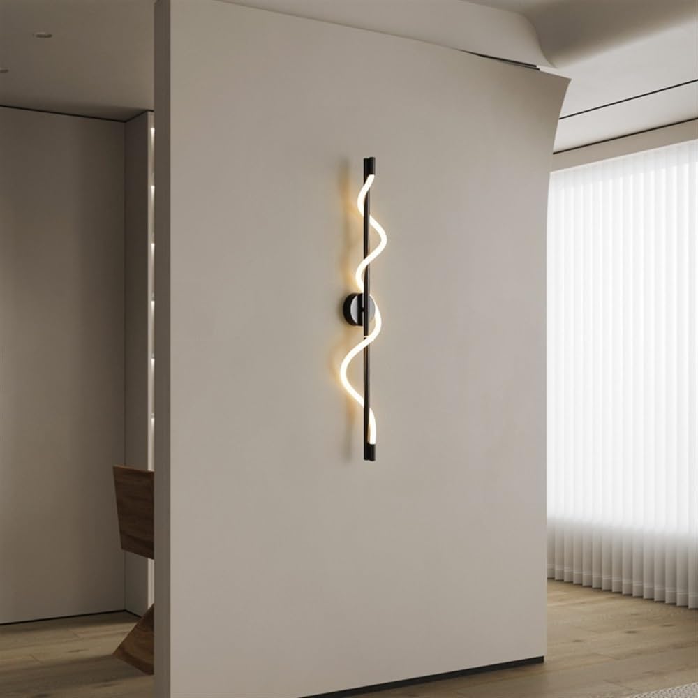 swanart Modern LED Wall Sconce - Black & Copper Finish with Flexible Silicone Shade, Dimmable Wall Lamp for Bedroom, Living Room & More - Swanart