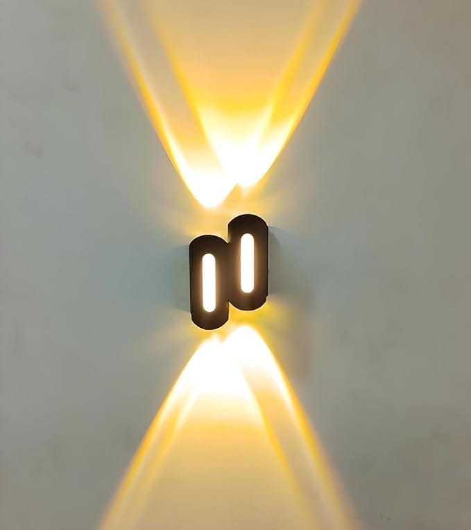 LED Luxurious Indoor & Outdoor Step Type UP/Down Wall Light Warm White, Shockproof & Rustproof Alluminium Body 2 Up & 2 Down - Swanart