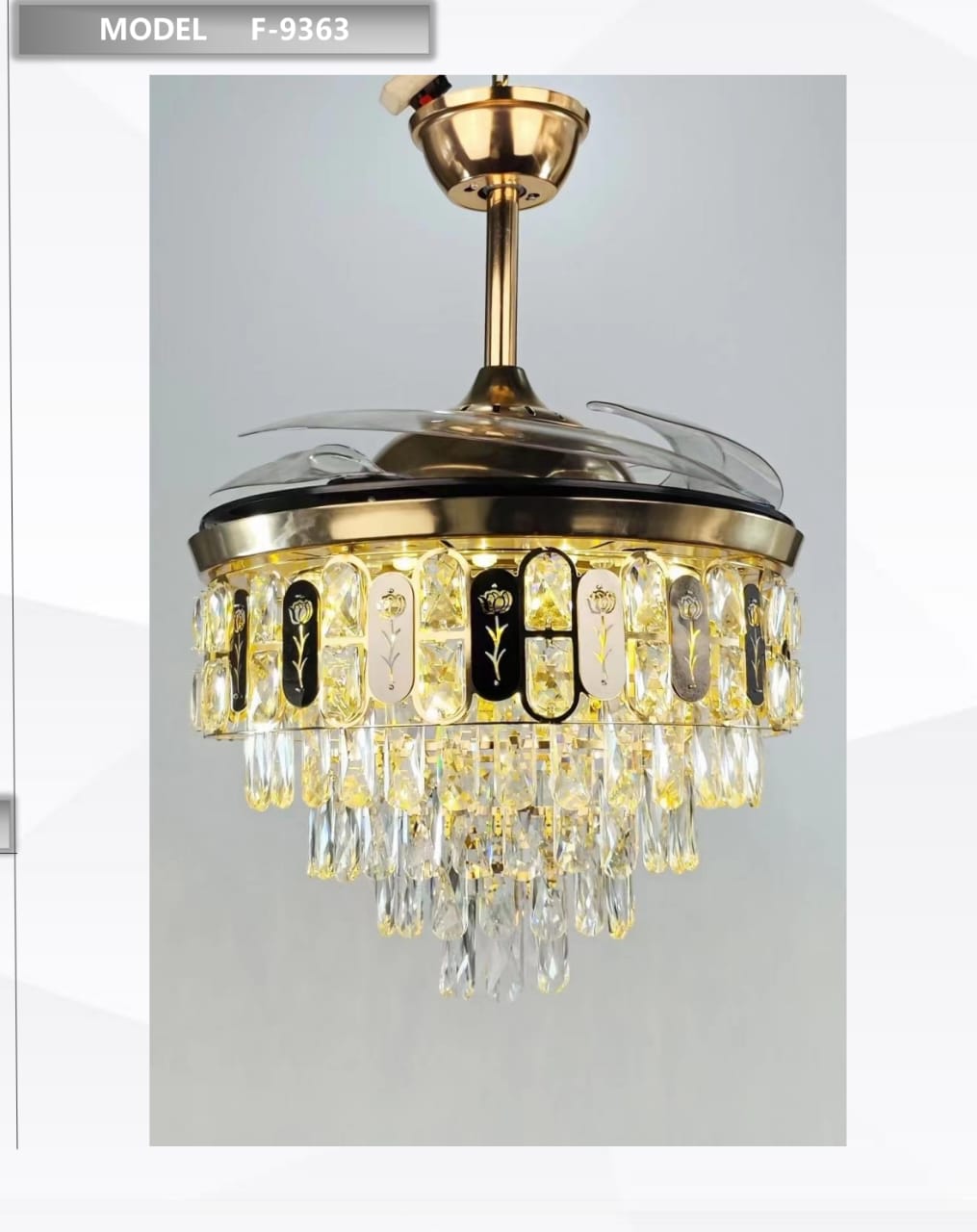 Swanart 3-in-1 Crystal Chandelier Ceiling Fan with Bluetooth & Remote Control - Swanart