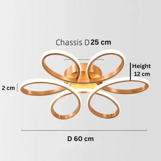 Swanart Modern LED Ceiling Light with Gold & Rose Gold Accents, Flower-Shaped Design, Energy-Saving LED, Ideal for Bedroom, Living Room, or Dining Area - Swanart