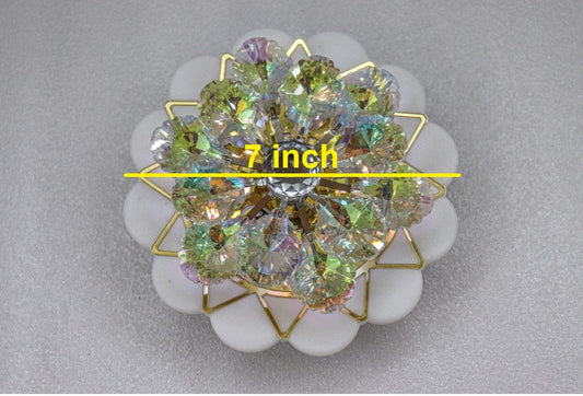 swanart Dynamic Moving Crystal Flower Chandelier – Multi-Color RGB LED Decorative Ceiling Lamp for Modern Living Rooms & Bedrooms, Enhances Home Ambiance - Swanart