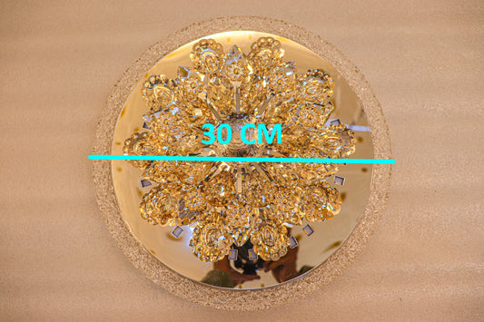 Swanart Multi-Colored LED Crystal Flower Light - Rotating Design, Perfect for Bedroom and Living Room Decor - Swanart