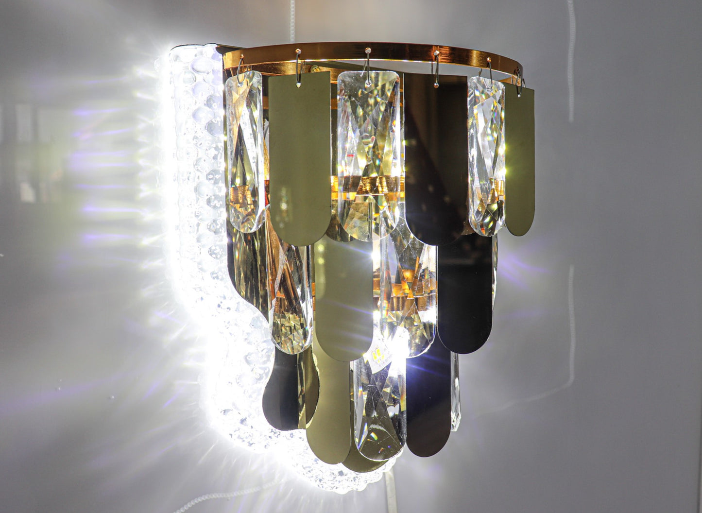 Gold Crystal Wall Sconce - Luxurious Modern Design - Swanart