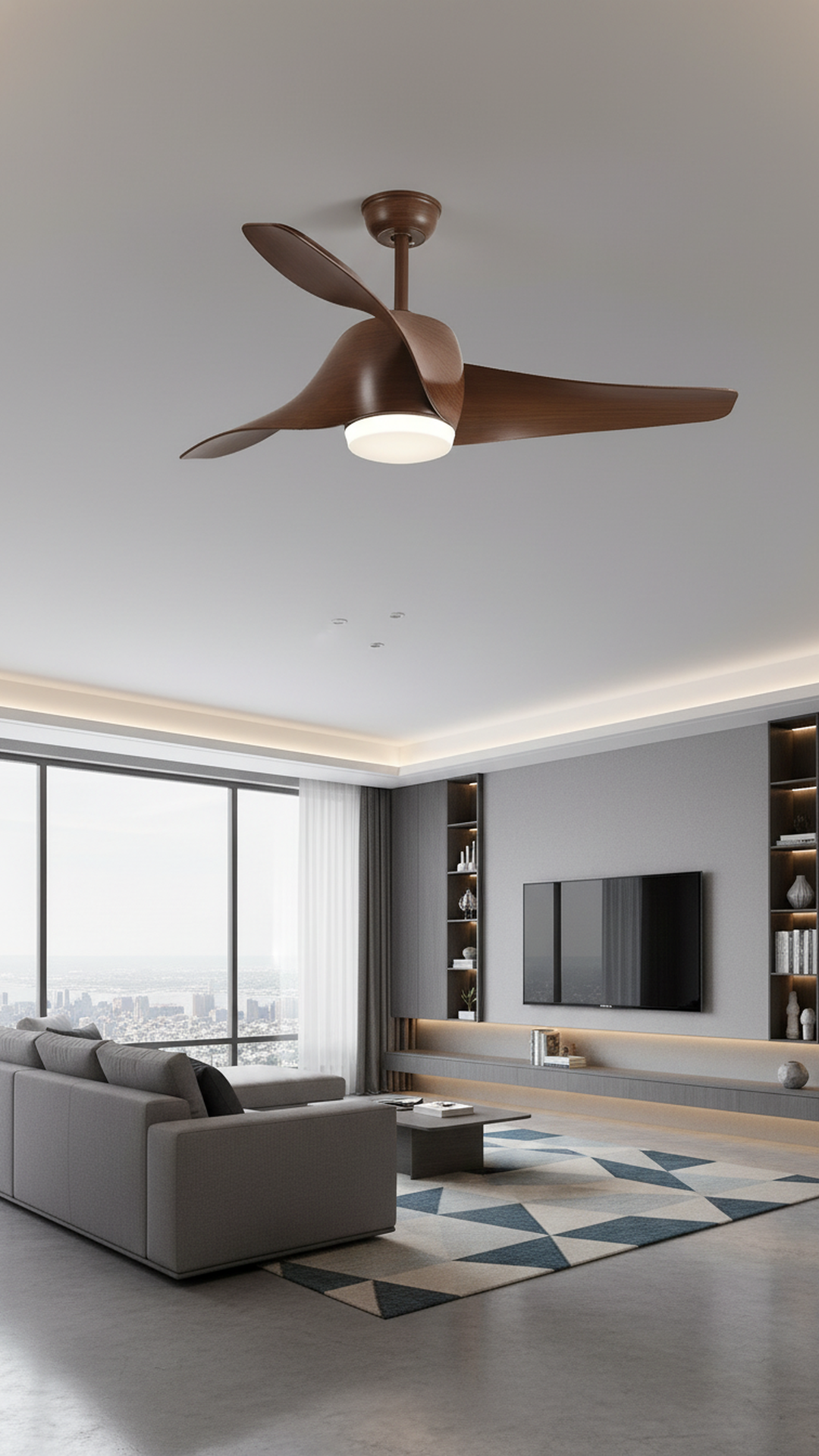 Swanart Modern Wooden Ceiling Fan with LED Light, 3 Blade Designer Ceiling Fan, Silent Motor, Energy Saving Ceiling Fan for Living Room, Bedroom & Dining Area