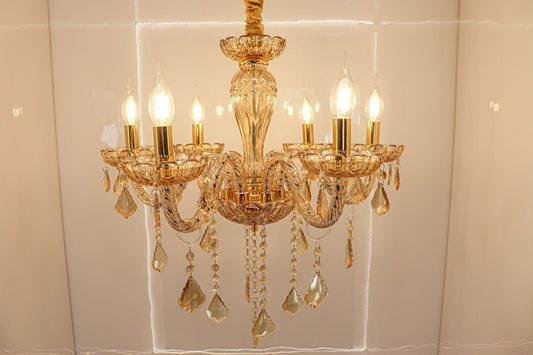 Swanart Chandelier Modern K9 Crystal Chandelier Lighting, Clear Crystal Ceiling Light Fixture Pendant Lamp for Dining Room Bathroom Bedroom Livingroom - Swanart