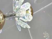 Swanart Floral Crystal LED Ceiling Light - 3-Flower Design, Multi-Color LED, Ideal for Living Room, Bedroom, and Party Decor