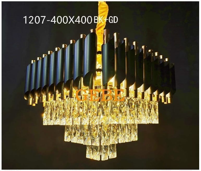 Swanart Elegant Illumination: Square Black Mamba Crystal Chandeliers - Swanart