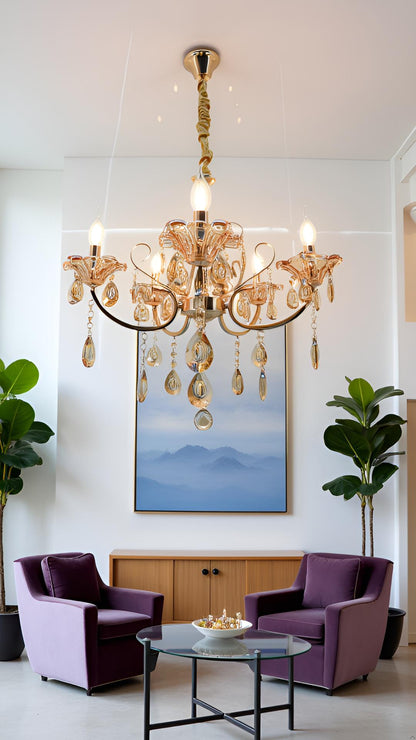 Swanart 5 Bulb Italian Chandelier Light: Timeless Craftsmanship & Radiant Elegance | Illuminate Your Home with Opulence - Swanart