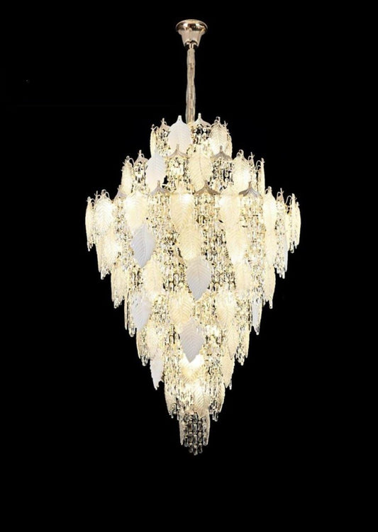 Leafy Elegance - 80cm x 130cm Crystal Chandelier - Swanart