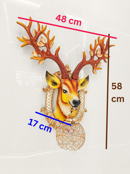 Majestic Deer Head Wall Sconce – Elegant Crystal Lighting - Swanart