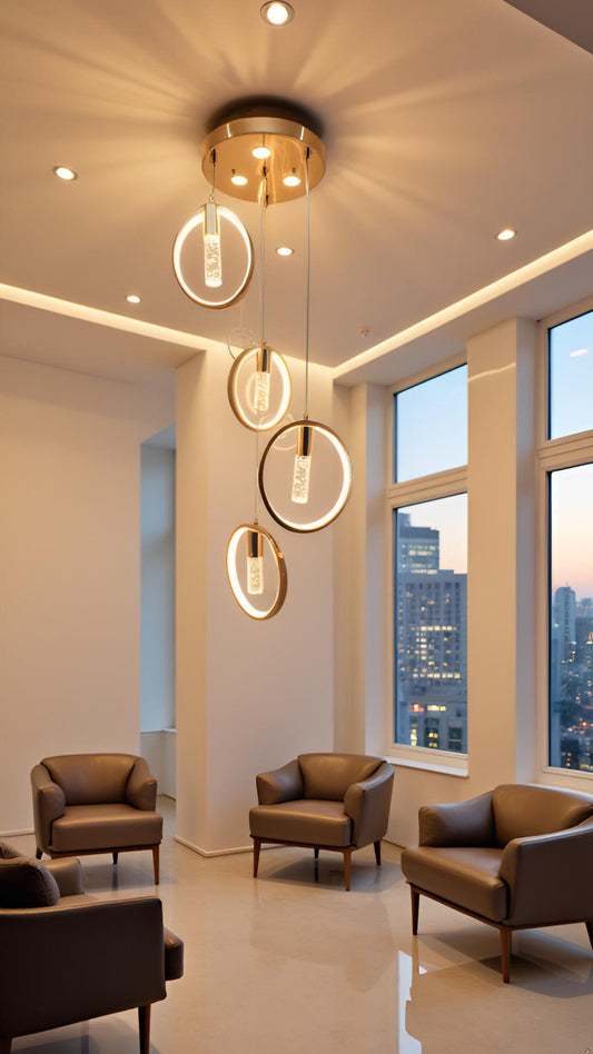 Swanart Radiant Charm Crystal Gel Golden Pendant Light - Elegant Hanging Ceiling Lamp with Sparkling Crystals for Home Decor - Swanart