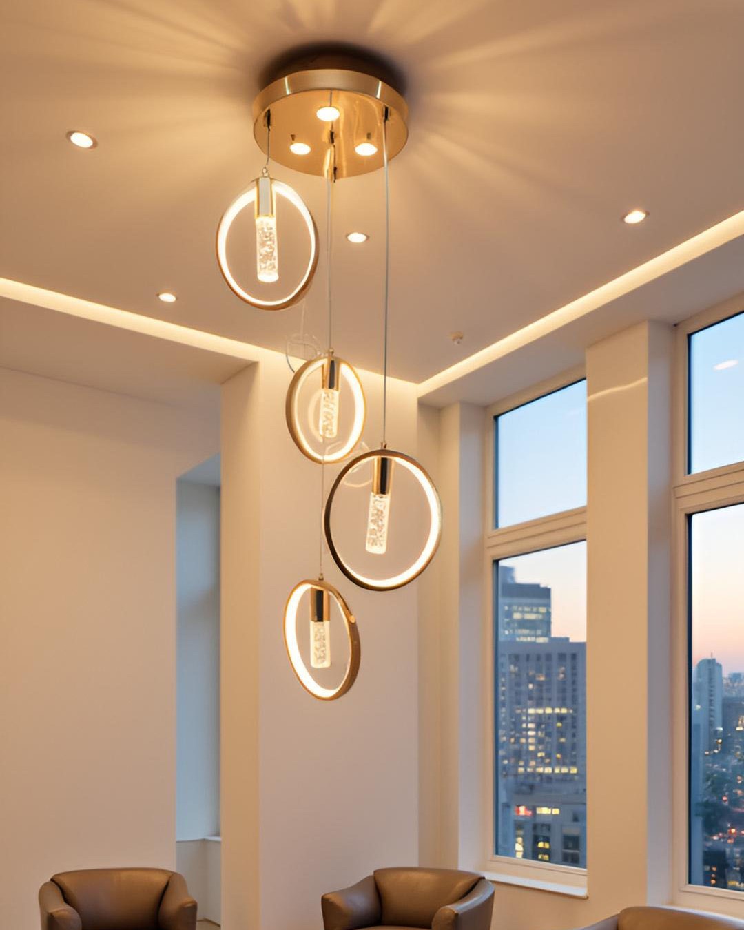 Swanart Radiant Charm Crystal Gel Golden Pendant Light hanging ceiling lamp with sparkling crystals for elegant home decor.
