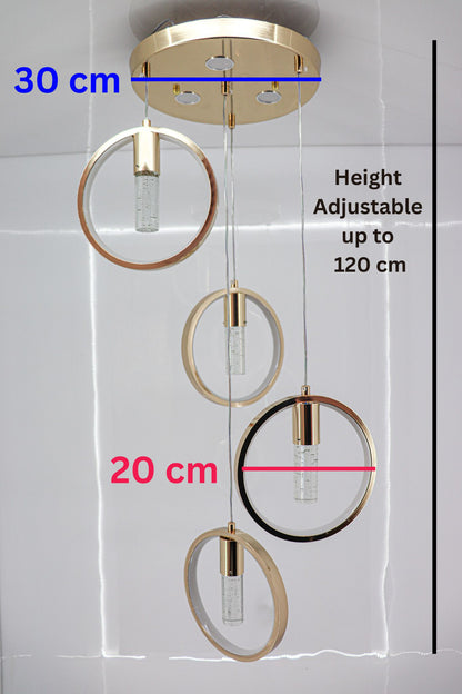Swanart Radiant Charm Crystal Gel Golden Pendant Light - Elegant Hanging Ceiling Lamp with Sparkling Crystals for Home Decor - Swanart