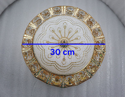 Swanart  Chandelier Ceiling Light Round Lights and Lamps (Multicolor) | Crystal - Swanart