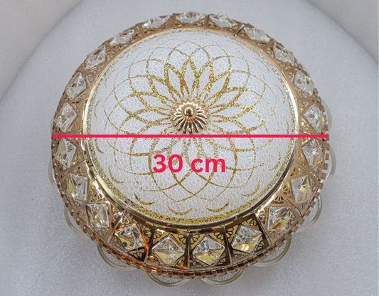 swanart Round Chandelier for Living Room Modern Crystal Ceiling Light Lamp (Multicolour) - Swanart