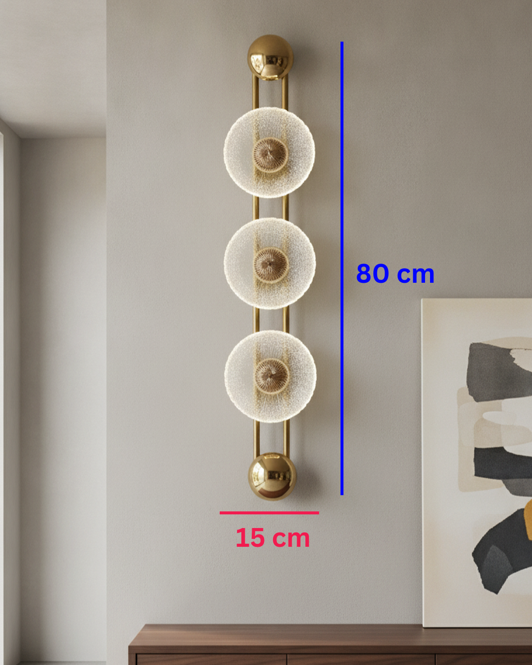 Swanart modern LED wall light with crystal glass sconce in gold finish, ideal for bedroom, living room, or hallway decor.