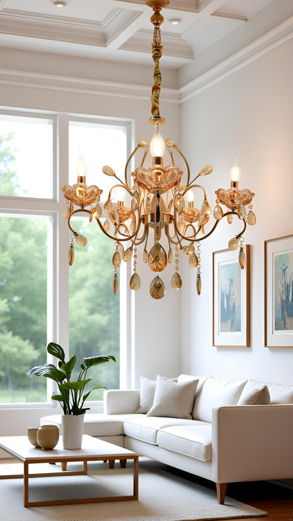 Swanart Experience Elegance: 5 Bulb Italian Chandelier | #1 in Lighting Decor - Swanart
