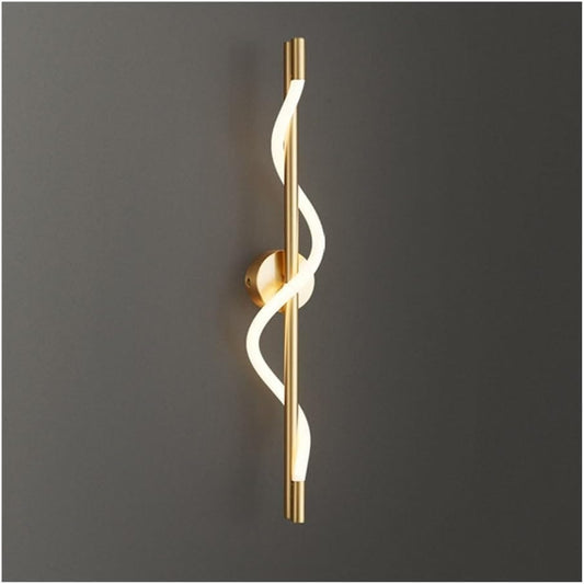 Swanart Modern LED Wall Sconce - Elegant Spiral Design, Gold Finish, Warm White Light, Perfect for Living Room, Bedroom & Hallway Decor - Swanart