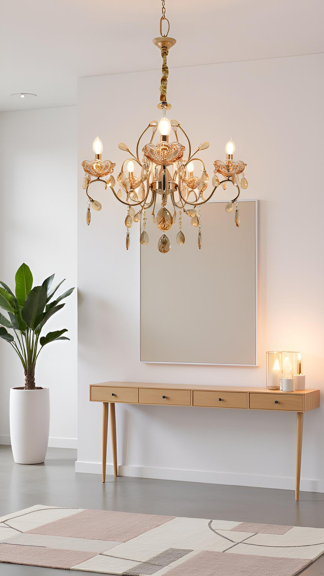 Swanart Experience Elegance: 5 Bulb Italian Chandelier | #1 in Lighting Decor - Swanart