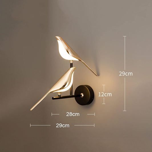Swanart Modern 2 Pair Chirpy Wall Light for Living Room, Bedroom, Dining Area| Bird Wall Light Fixture | Fancy Lights for Wall, Wall Lamps for Home Decor - Swanart