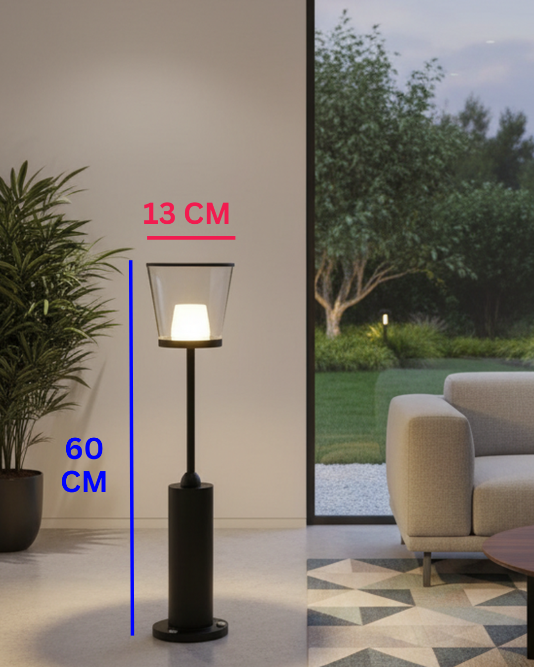 Swanart Outdoor Bollard Light Waterproof Garden Lamp Modern LED Pathway Light for Lawn Patio Walkway Landscape Lighting Decorative Exterior Standing Light
