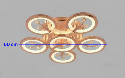 swanart Crystal Chandelier: Modern Rose Gold Ceiling Light with Dimmable 3-Color LEDs, Remote Control, Elegant Leaf Design for Dining Room, Living Room, Bedroom, Hallway - Swanart