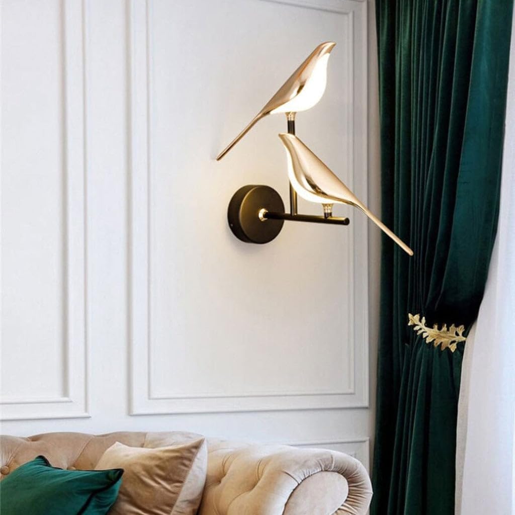Swanart Modern 2 Pair Chirpy Wall Light for Living Room, Bedroom, Dining Area| Bird Wall Light Fixture | Fancy Lights for Wall, Wall Lamps for Home Decor - Swanart