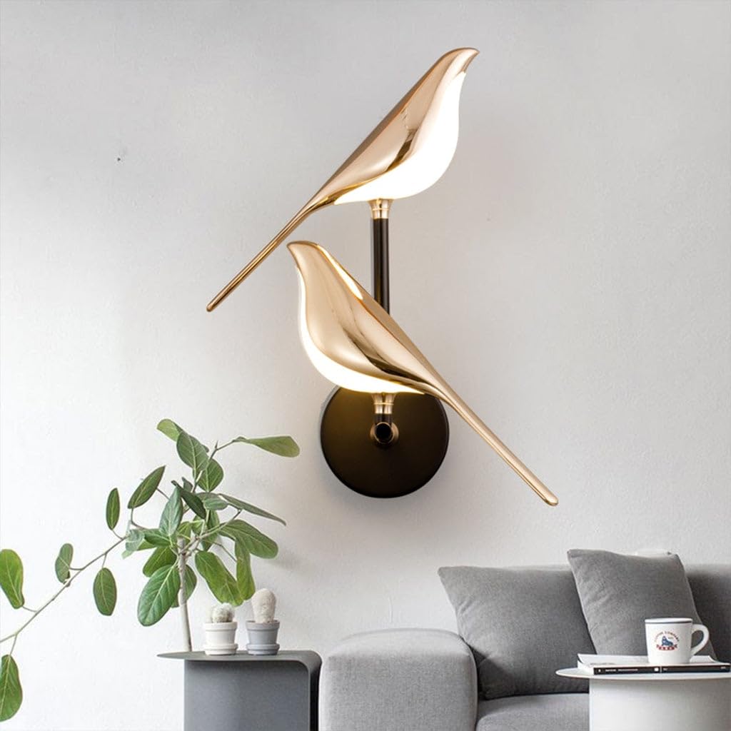 Swanart Modern 2 Pair Chirpy Wall Light for Living Room, Bedroom, Dining Area| Bird Wall Light Fixture | Fancy Lights for Wall, Wall Lamps for Home Decor - Swanart