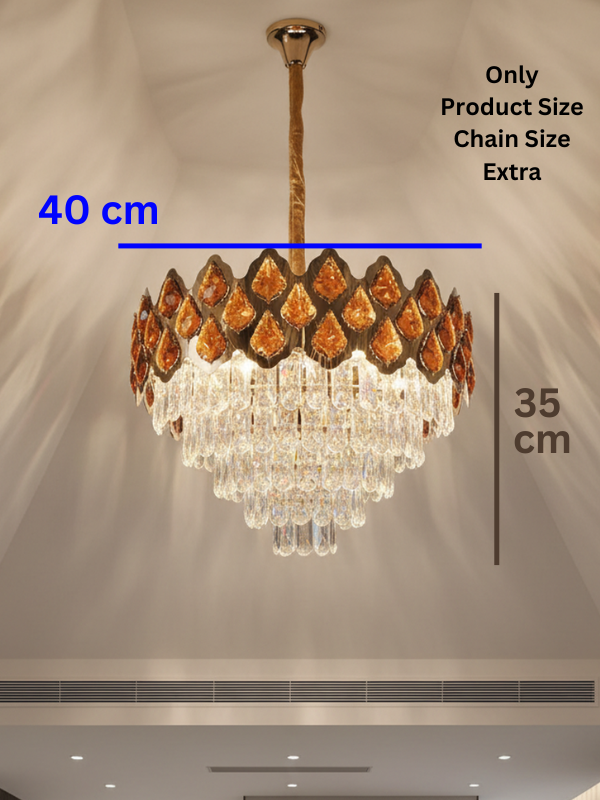 Elegant crystal chandelier and pendant lamps by Swanart featuring sparkling crystals and intricate metalwork for stylish home decor.