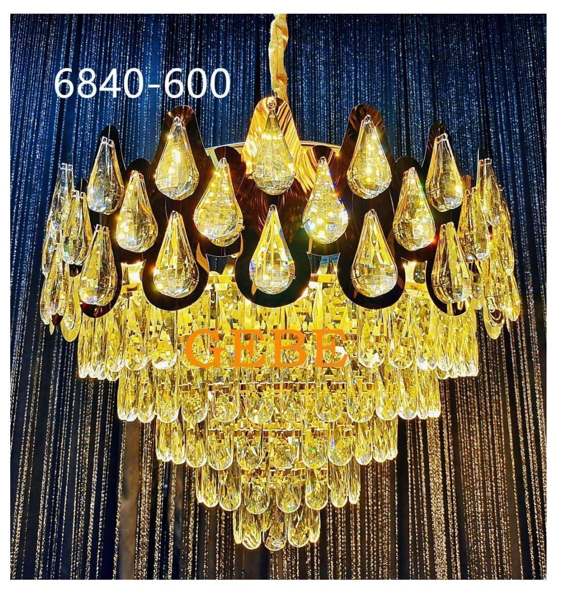 Swanart Crystal Pendant Chandelier Light with hanging crystal beads and elegant design, perfect for adding a touch of luxury to a room.
