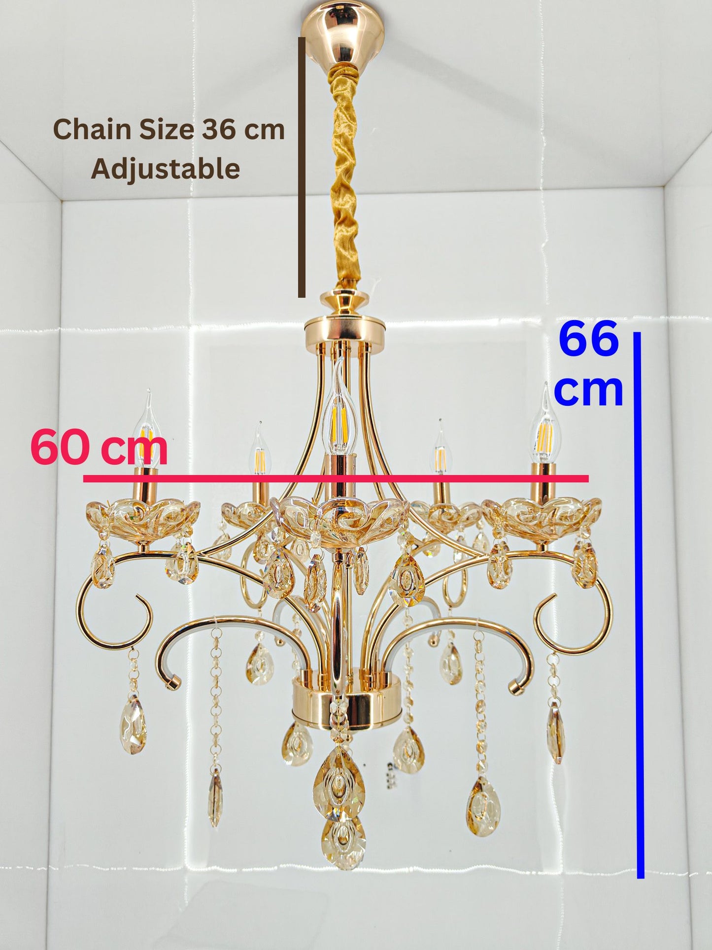 Swanart Experience Grandeur: Handcrafted 5 Bulb Italian Chandelier Light - Swanart