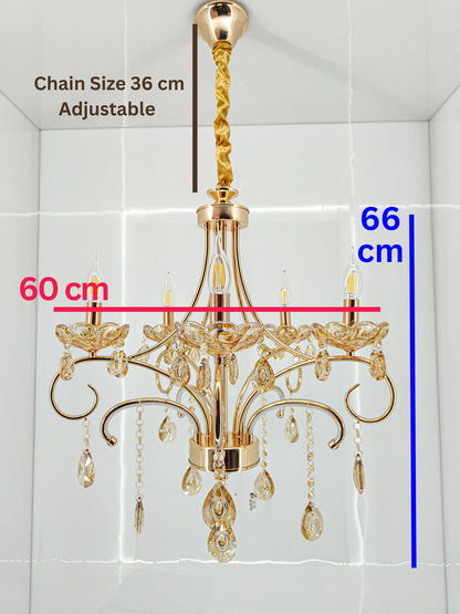 Swanart Experience Grandeur: Handcrafted 5 Bulb Italian Chandelier Light - Swanart