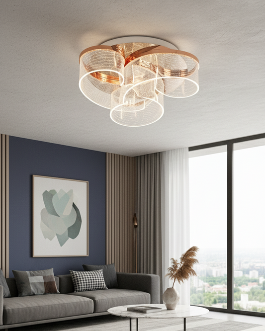 Swanart Modern Chandelier in Stylish Contemporary Living Room