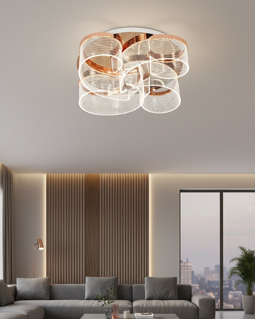 Swanart Modern Chandelier Lighting in Elegant Living Room