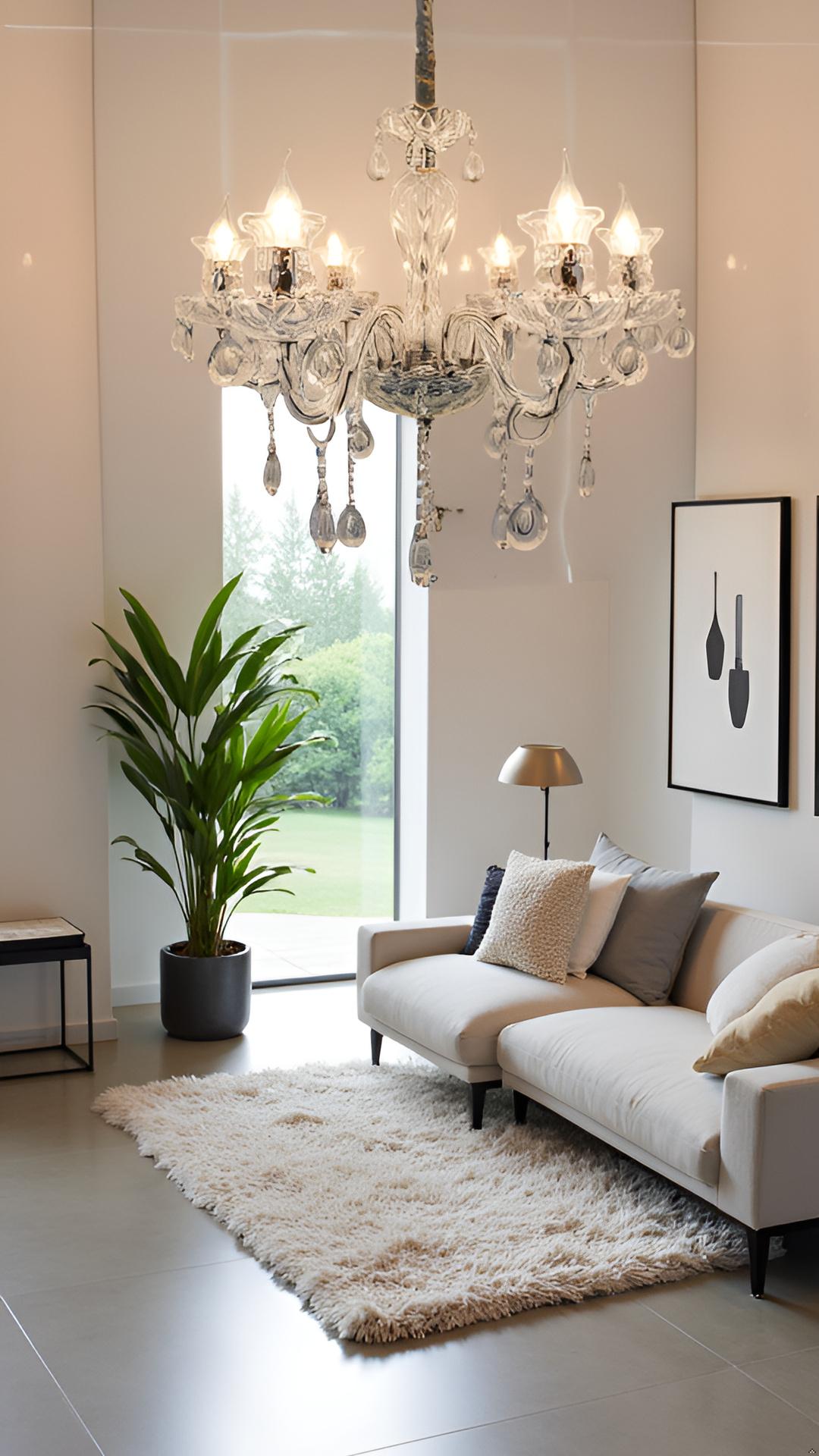 Swanart Elegant K9 Crystal Italian Chandelier Light – Luxurious 6-Light Ceiling Fixture, Modern European Design for Living Room, Dining, and Bedroom - Swanart