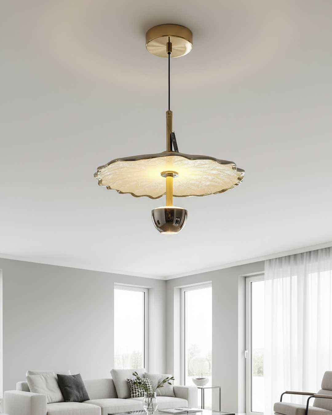 Swanart Modern Artistic Pendant Light for Living Room, Hanging Light with Adjustable Height, Decorative LED Pendant Lamp, Luxury Ceiling Light, Designer Chandelier for Dining Room Bedroom Kitchen Decor