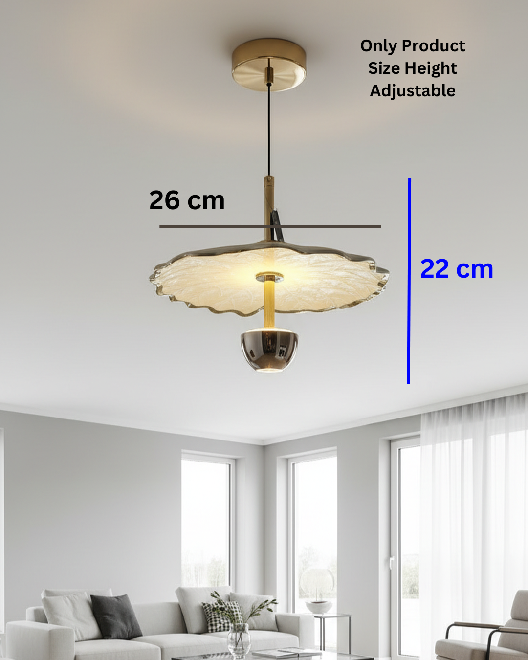 Swanart Modern Artistic Pendant Light for Living Room, Hanging Light with Adjustable Height, Decorative LED Pendant Lamp, Luxury Ceiling Light, Designer Chandelier for Dining Room Bedroom Kitchen Decor