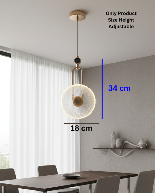 Swanart Modern Crystal Globe Pendant Light for Living Room, Dining Room & Bedroom, Luxury Hanging Light, Decorative LED Pendant Lamp, Gold Finish Chandelier Light, Contemporary Ceiling Light