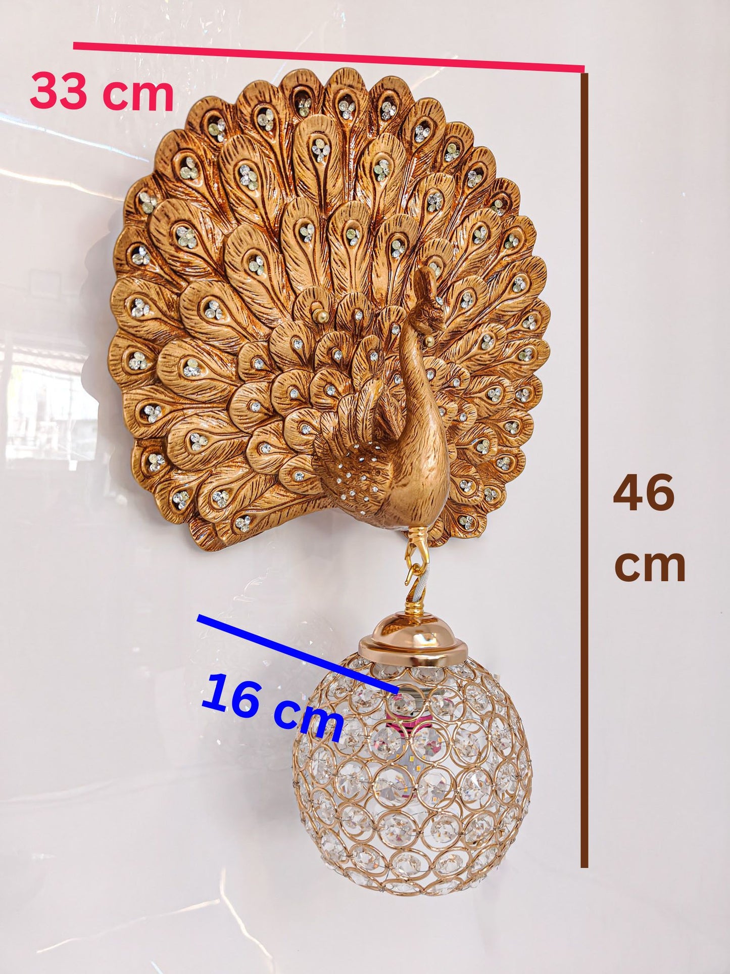 Opulent Peacock Wall Sconce – Majestic Crystal Lighting - Swanart