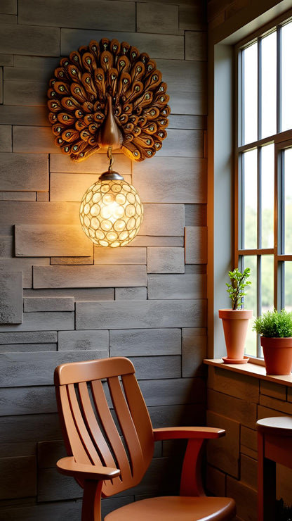 Opulent Peacock Wall Sconce – Majestic Crystal Lighting - Swanart