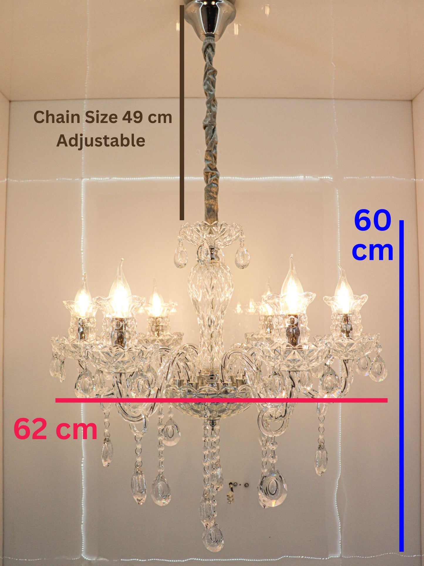 Swanart Elegant K9 Crystal Italian Chandelier Light – Luxurious 6-Light Ceiling Fixture, Modern European Design for Living Room, Dining, and Bedroom - Swanart