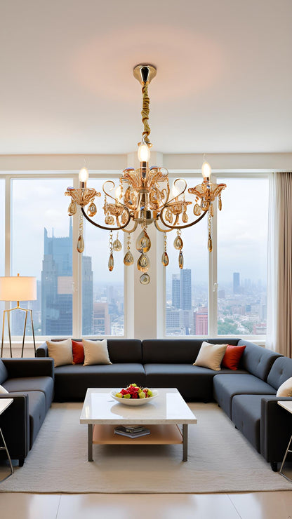 Swanart 5 Bulb Italian Chandelier Light: Timeless Craftsmanship & Radiant Elegance | Illuminate Your Home with Opulence - Swanart