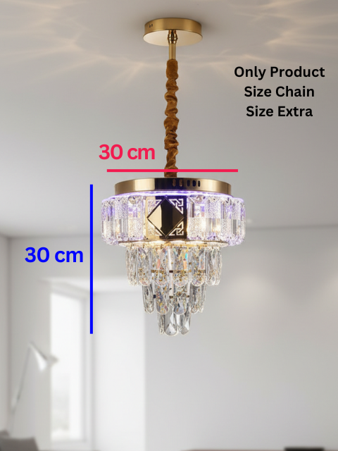 Swanart Crystal Pendant Chandelier Light A10-300 hanging with sparkling crystal details and metal frame against a neutral background