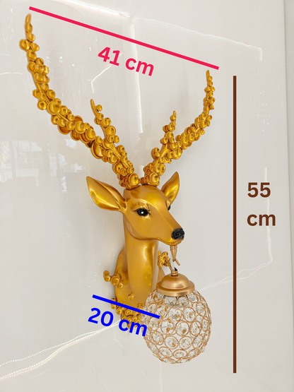 Swanart Elegant Deer Wall Lighting Fixture - Antler Design LED Sconce for Rustic Home Decor Light - Swanart