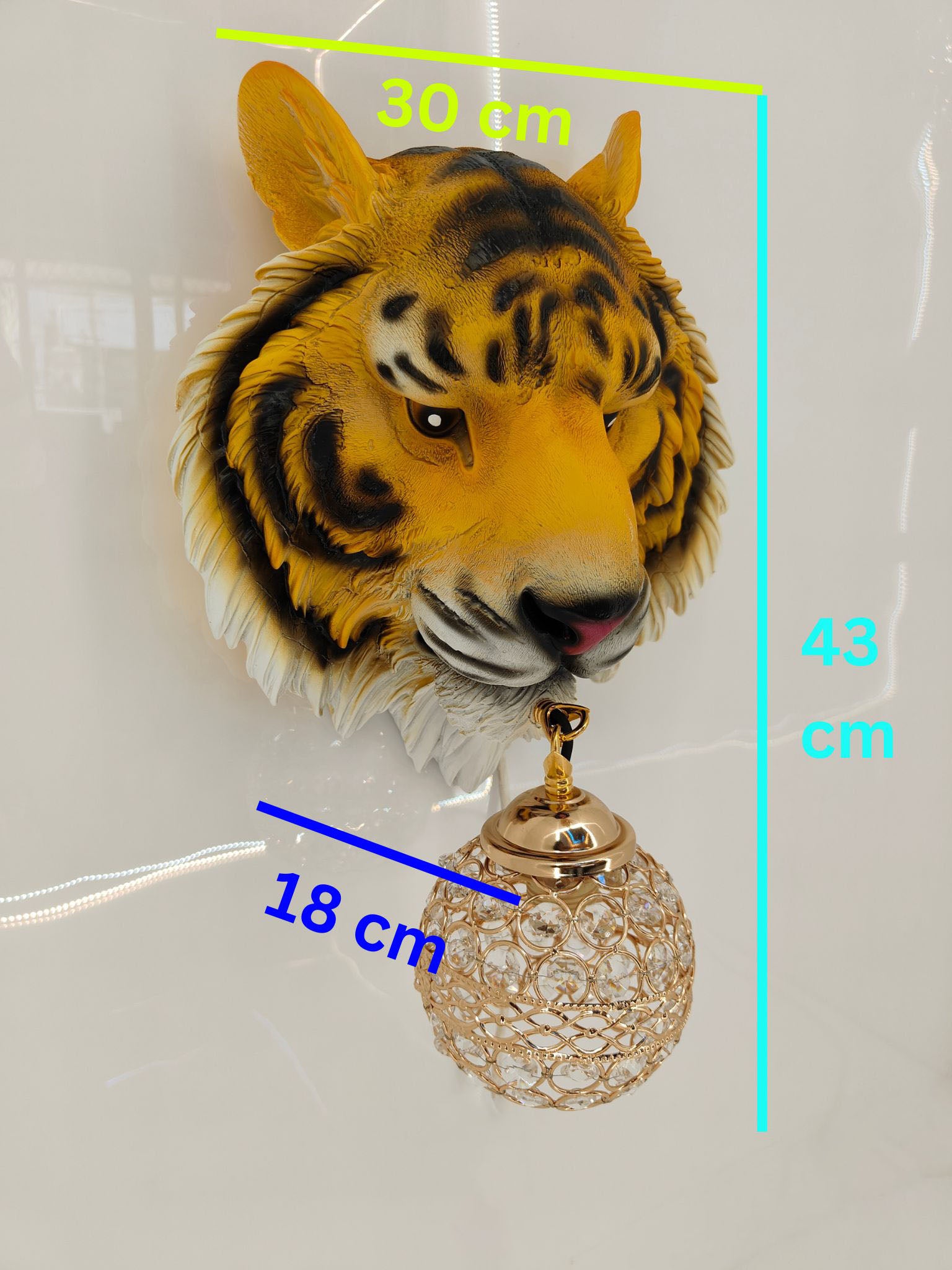 Swanart Exotic Tiger Head Wall Light - Striking LED Animal Wall Fixture for Bold Home Decor – Perfect for Living Room, Hallway, and Themed Spaces - Swanart