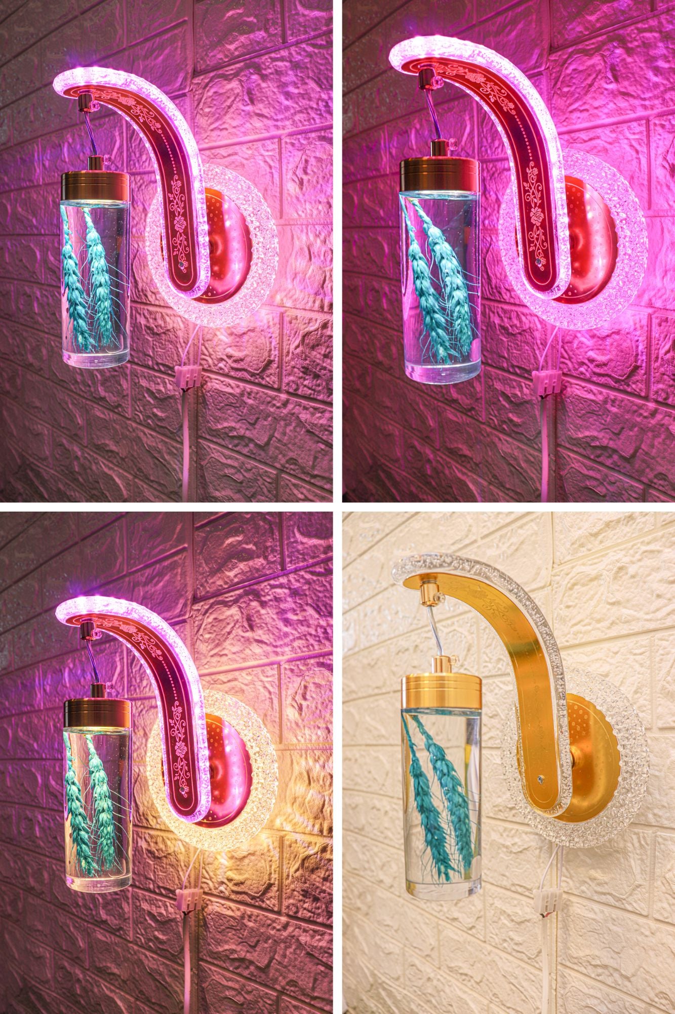 Swanart color-changing wall light in beige, minimalist design illuminating a modern interior with soft, ambient lighting.