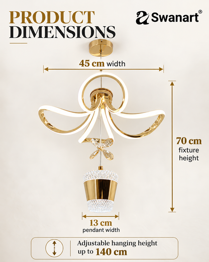 Swanart living room ceiling light fixture with white finish, modern design, suitable for multiple rooms, mounted on ceiling.