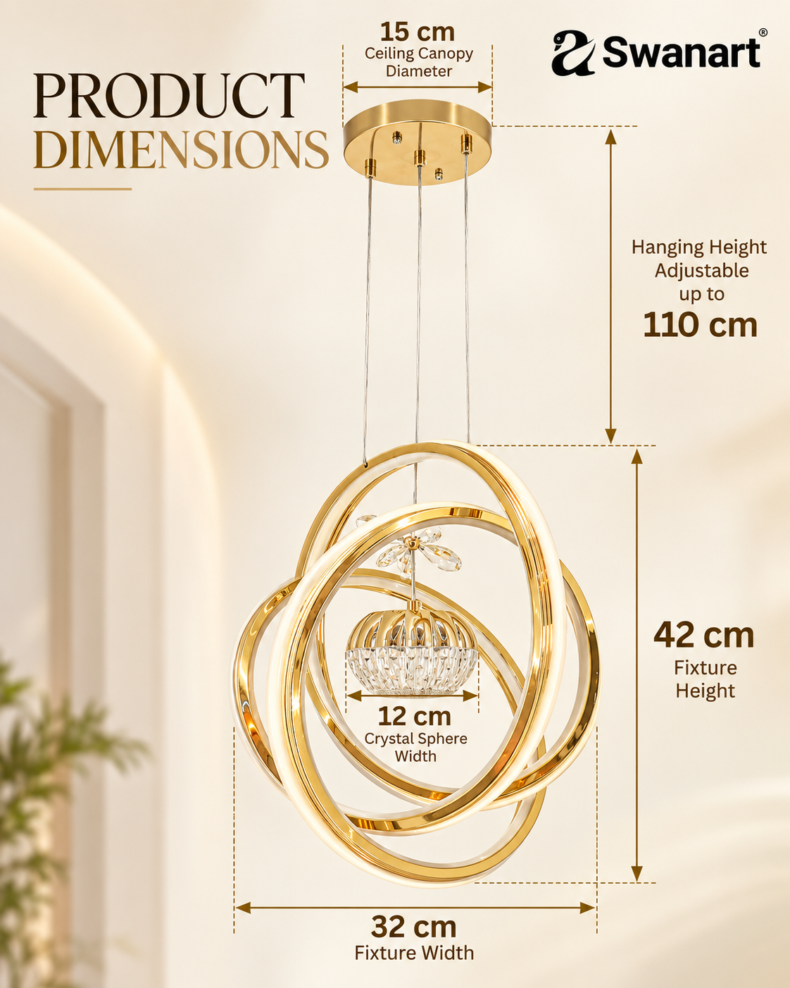 Swanart Orbis fibreglass hanging light with innovative design, showcasing modern illumination trends in a sleek, contemporary style.