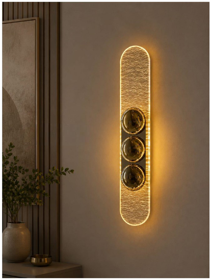 Swanart Modern LED Wall Light, Decorative Wall Lamp with Golden Bubble Design, Warm Ambient Wall Light, Luxury Wall Sconce for Living Room, Bedroom, Hallway & Home Decor